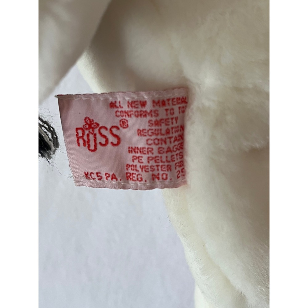 Russ Berrie Snowflake Snowman VTG Plush 4831 Black Top Hat Plaid Scarf 10.5 inch - Picture 3 of 6
